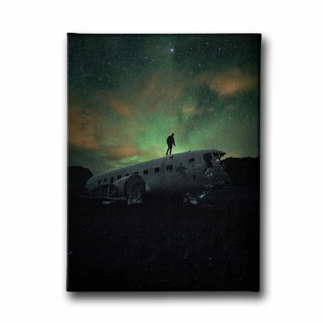 Gece Ucak Canvas Tablo