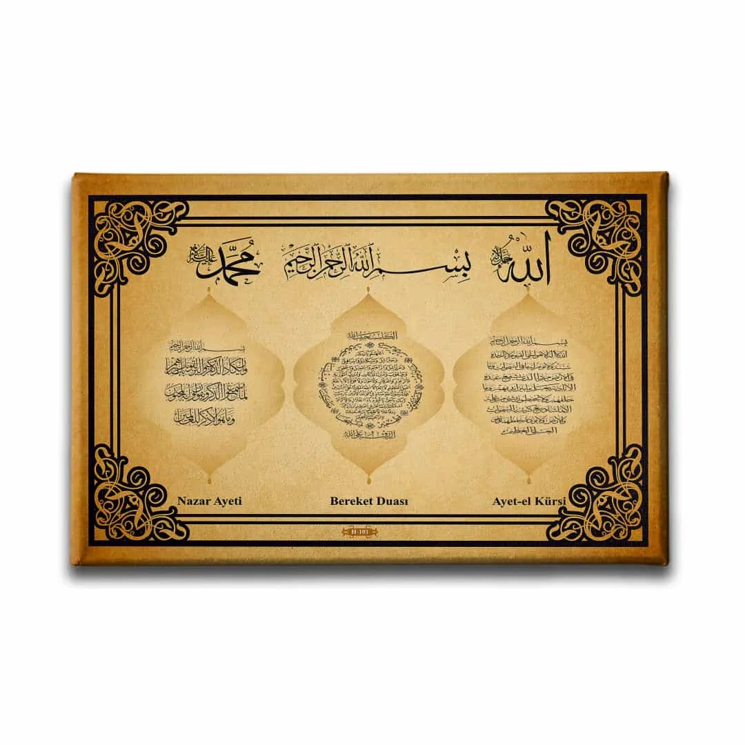 Nazar-bereket-ayet-el Kursi Ayetli Kanvas Tablo