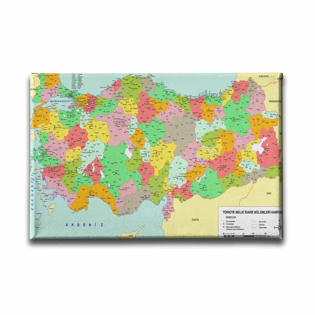 Turkiye Haitasi Canvas Tablo