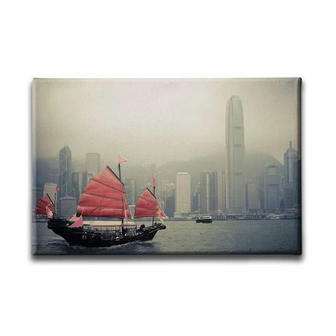 Hong Kong Limani Canvas Tablo