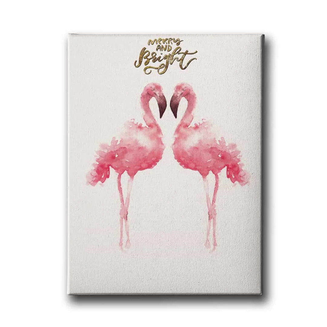 Flamingo Watercolor Canvas Tablo